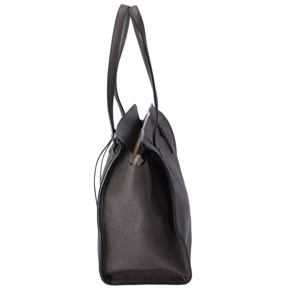 Salvatore Ferragamo Amy Medium Top Zip Shoulder Tote Bag Leather Dark Gray - Picture 3 of 11